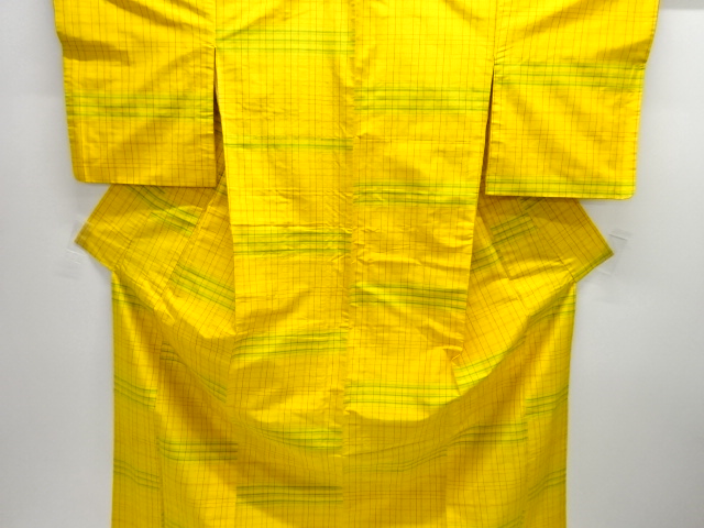 格子織り出し米沢紬着物アンサンブル